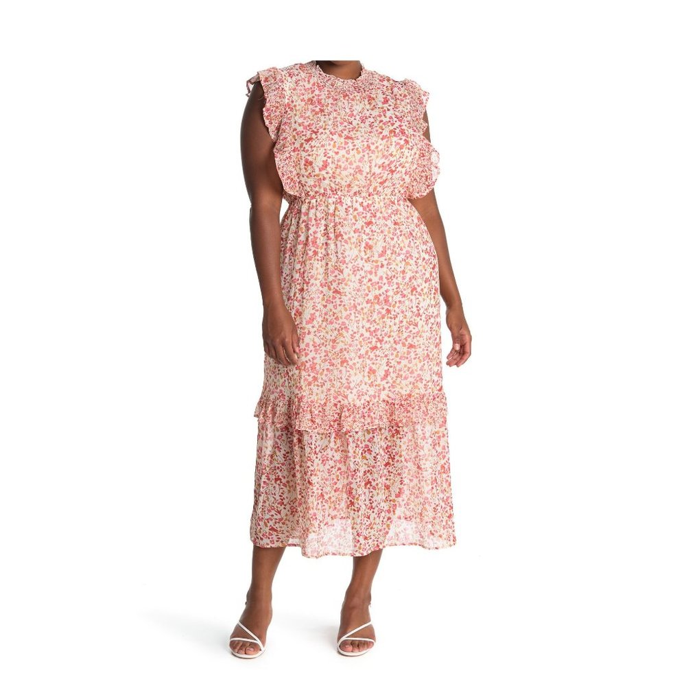 NEW Sleeveless Smocked Neck Tiered Maxi Dress